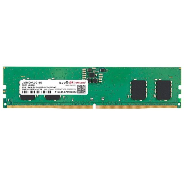 Transcend JetRAM - DDR5 - modulo - 8 GB - DIMM 288-PIN - 4800 MHz / PC5-38400 -…