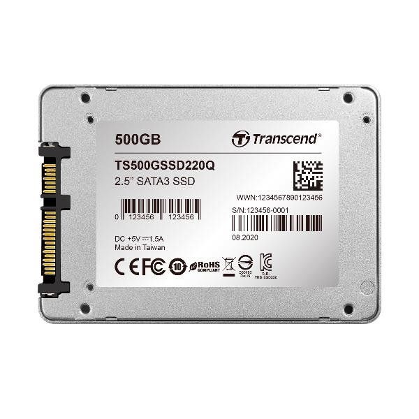 Transcend SSD220Q - SSD - 500 GB - interno - 2.5" - SATA 6Gb/s