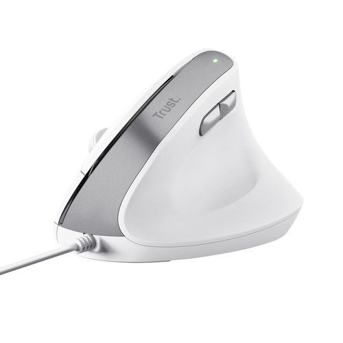 Trust BAYO II MOUSE ERGONOMICO VERTICALE - 50% PLASTICA RICICLATA - BIANCO