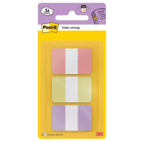 Segnapagina Post-it Index Strong - 686-3SUN - 25,4 x 38,1 mm - colori pastelllo…