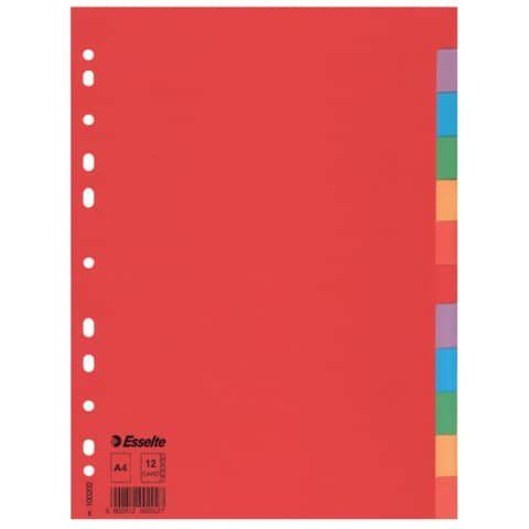 Separatore Economy - 12 tasti - cartoncino colorato 160 gr - A4 - multicolore -…