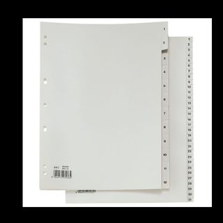 Separatore numerico 1/31 Record R - PP - 21 x 29,7 cm - A4 - grigio - Sei Rota