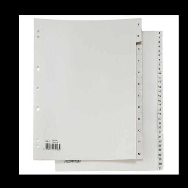 Separatore numerico 1/31 Record R - PP - 21 x 29,7 cm - A4 - grigio - Sei Rota