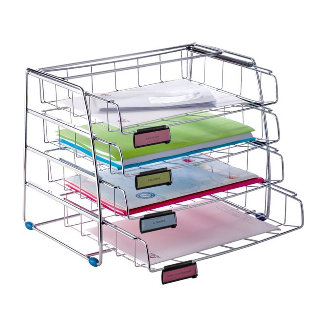 Set da 4 vaschette scorrevoli - 39 x 30 x 31,5 cm - vaschette 6,5 cm - metallo …