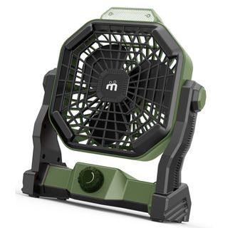 Ventilatore portatile - da campeggio - con luce LED - diametro 12 cm - 25,5 x 2…