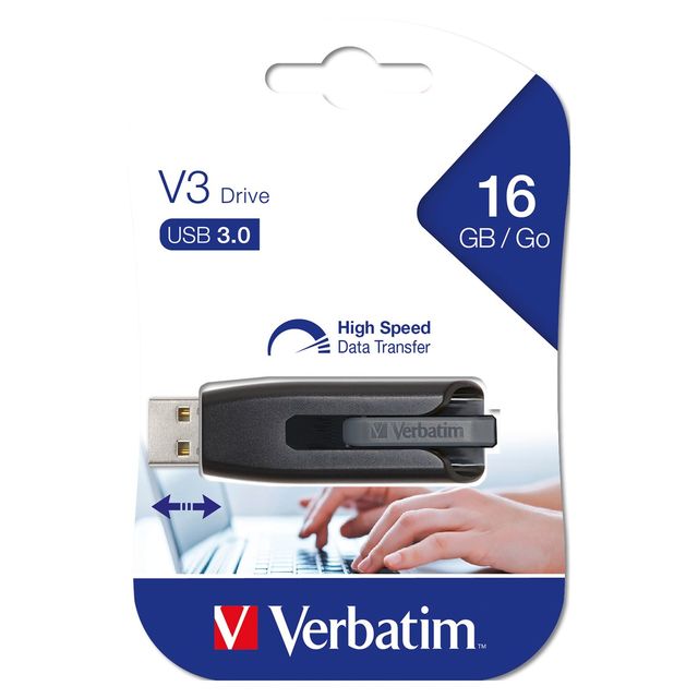 Verbatim Store 'n' Go V3 - Chiavetta USB - 16 GB - USB 3.2 Gen 1 - grigio