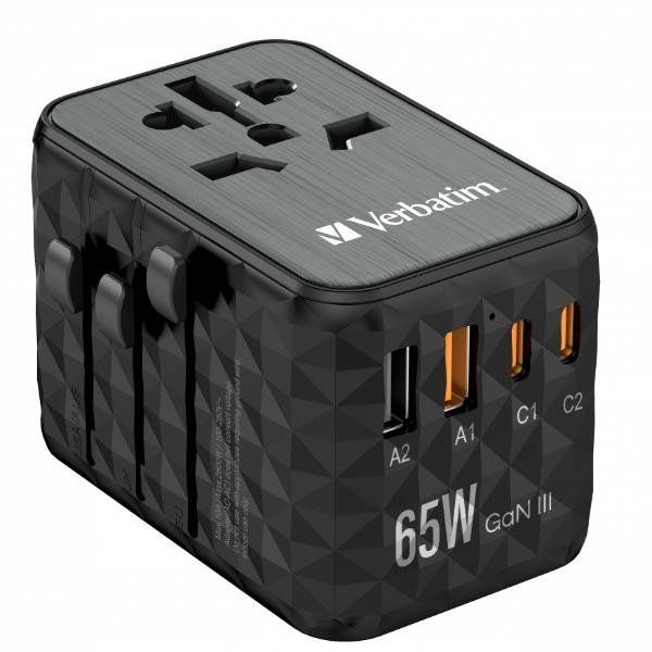 Verbatim UTA-05 - Alimentatore - GaN III, universal - 65 Watt - 5 A - Apple Fas…