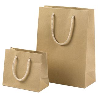 Shopper - maniglie cordino cotone - 22 x 29 + 10 cm - 160 gr - carta kraft - av…