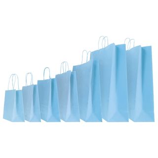 Shopper Twisted - maniglie cordino - 14 x 9 x 21 cm - carta kraft - azzurro - M…