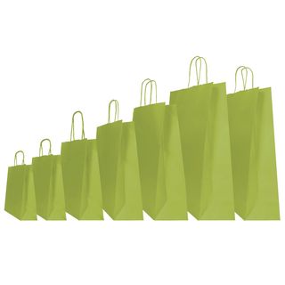 Shopper Twisted - maniglie cordino - 14 x 9 x 20 cm - carta kraft - verde fagio…