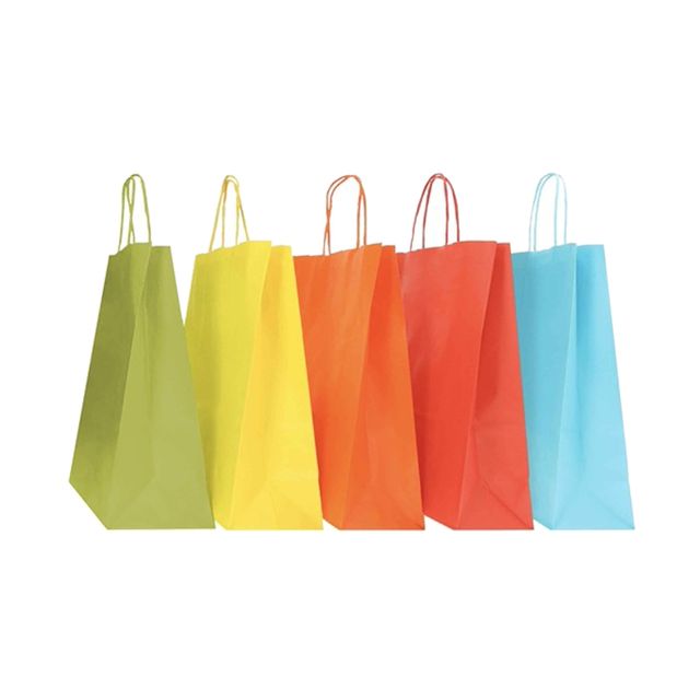 Shopper Twisted - maniglie cordino - 36 x 12 x 41 cm - carta biokraft - colori …