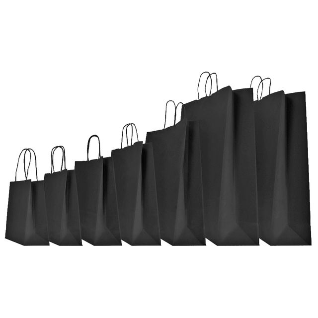Shopper Twisted - maniglie cordino - 45 x 15 x 50 cm - carta kraft - nero - Mai…
