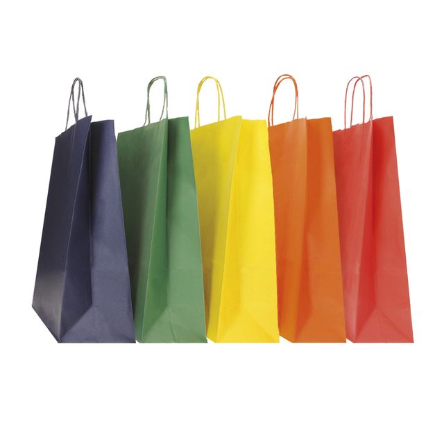 Shopper Twisted - maniglie cordino - 45 x 15 x 50 cm - carta biokraft - colori …