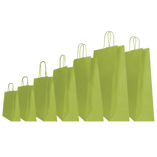 Shopper Twisted - maniglie cordino - 45 x 15 x 50 cm - carta kraft - verde fagi…