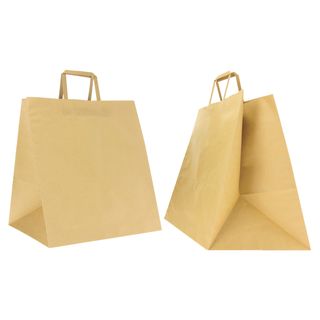 Shoppers Flat Maxi - maniglie piattina - 36 x 32 x 36 cm - carta kraft - avana …