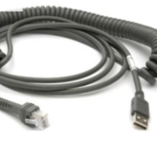 Zebra - Cavo USB/di rete - USB (M) a RJ-45 (M) - 4.6 m - avvolto a spirale - pe…