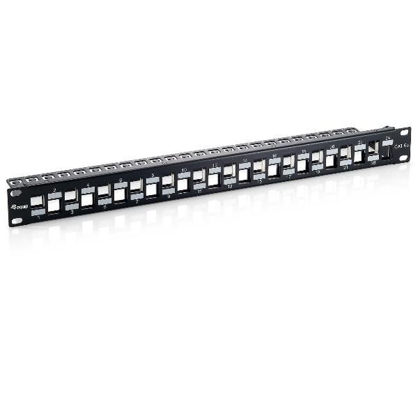 equip - Pannello cablaggio con gestione cavi - nero, RAL 9005 - 1U - 19" - 24 p…