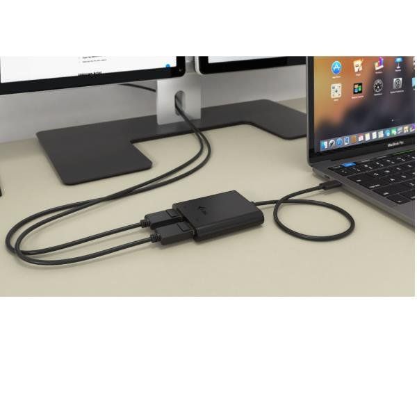 i-Tec - Adattatore video esterno - USB-C 3.1 - 2 x DisplayPort - nero