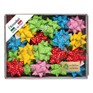 Stelle di nastro ecocarta - 15 mm x diam. 6,5 cm - fantasie assortite - Brizzol…