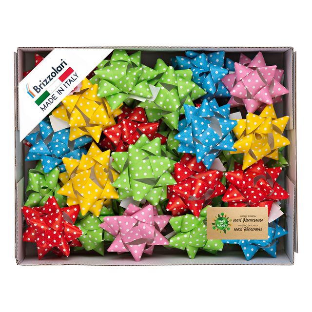 Stelle di nastro ecocarta - 15 mm x diam. 6,5 cm - fantasie assortite - Brizzol…