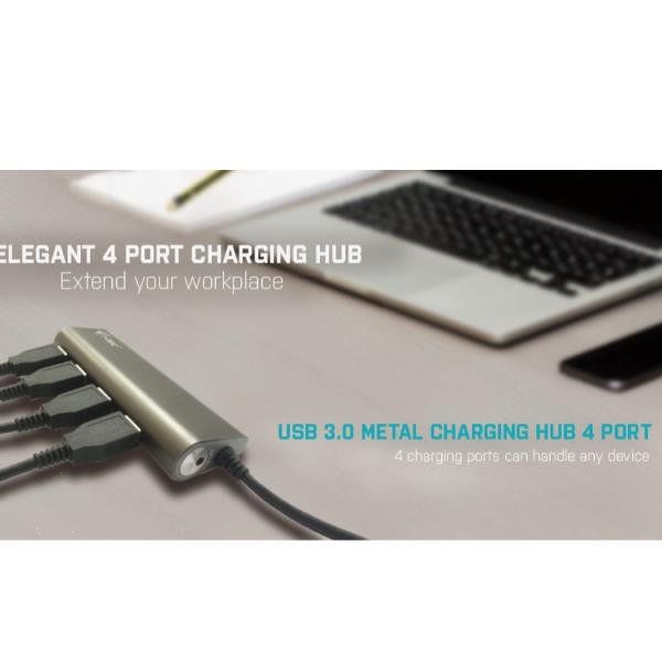 i-Tec USB 3.0 Metal Charging HUB - Hub - 4 x SuperSpeed USB 3.0 - desktop