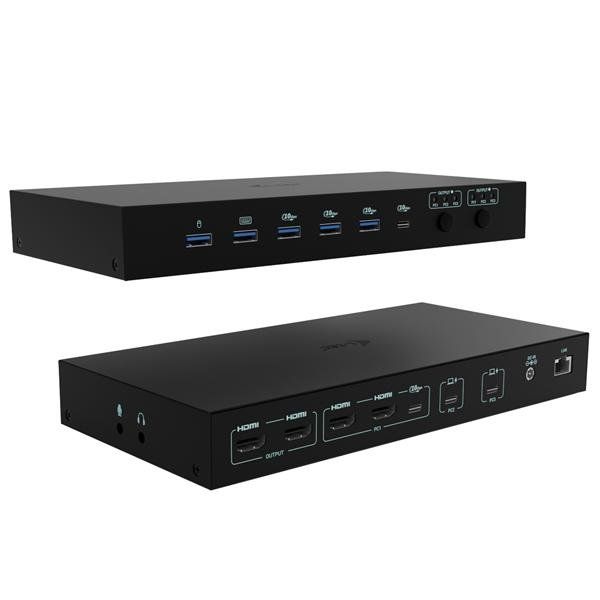 i-tec USB-C KVM Dock PRO for Three Hosts, Dual Video, with 2x Power Delivery, m…