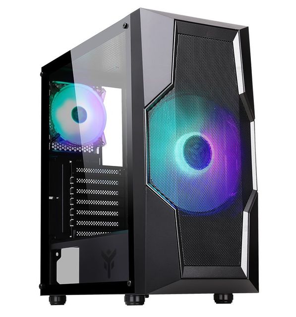 iTek OXYGEN, Case Mid-Tower, Vetro Temperato, Mesh, ARGB - Nero