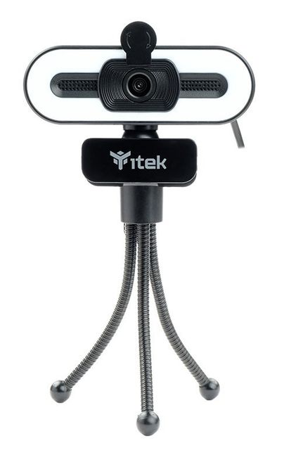 iTek W401L Webcam con microfono, FullHD, 30FPS, USB, Treppiede, Luce LED 3 mode…