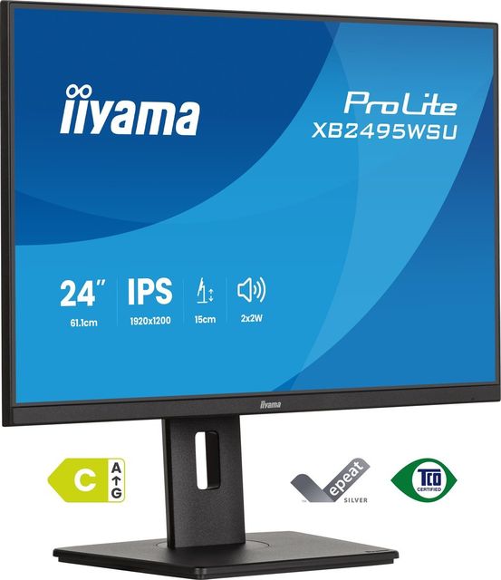 iiyama XB2495WSU-B1 Monitor ProLite 24" IPS 16:10 100Hz 350cd 1500:1 HDMI DP 4x…