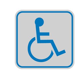 Targhetta adesiva - pittogramma Toilette disabili - 8,2 x 8,2 cm - Cartelli Seg…