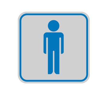 Targhetta adesiva - pittogramma Toilette uomo - 8,2 x 8,2 cm - Cartelli Segnala…