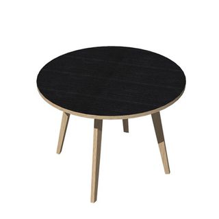 Tavolo riunione tondo Woody - diametro 100 cm - rovere / nero venato