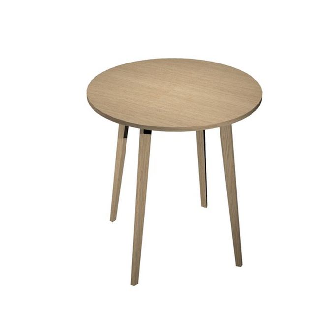 Tavolo rotondo alto Woody - diametro 100 cm - H 105 cm - rovere