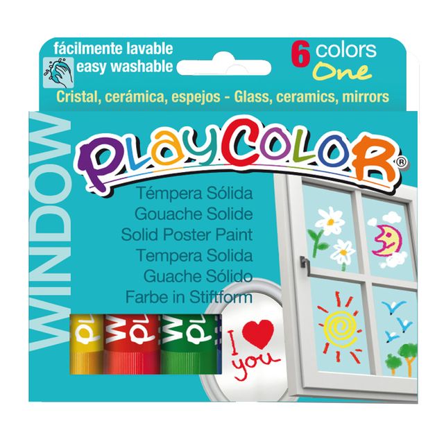 Tempera solida in stick Playcolor - 10gr – colori per vetro – colori assortiti …