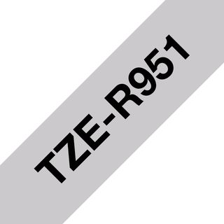 Brother TZe-R951 - Satinata - nero su argento - Rotolo (2,4 cm x 4 m) 1 cassett…