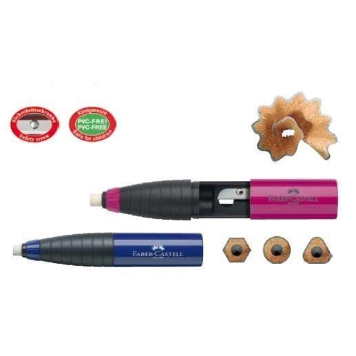 Temperamatite Twist Combi con gomma con contenitore - 1 foro- Faber Castell