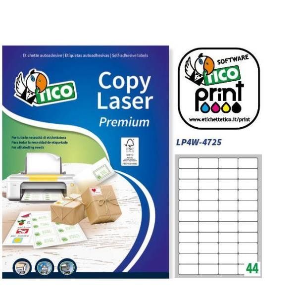 Tico Copy Laser Premium - Carta - adesivo permanente - bianco opco - 47.5 x 25.…