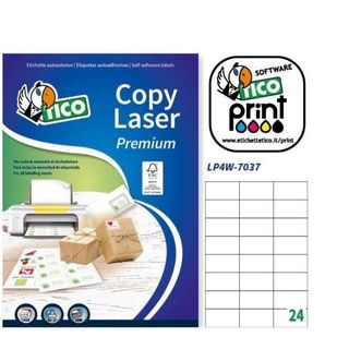 Tico TAB - Autoadesivo - bianco - 70 x 37 mm 2400 etichette (100 foglio(i) x 24…