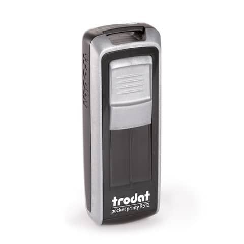 Timbri autoinchiostranti tascabili Trodat Pocket Printy 9512 47x18 mm nero/silv…