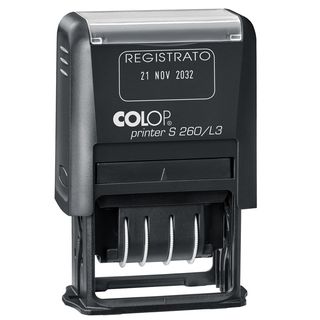 Timbro S260/L3 Datario + REGISTRATO - 4 mm - autoinchiostrante - bicolore - Col…