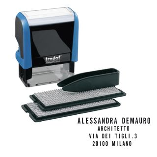 Timbro componibile a 3 righe TRODAT PRINTY Typo in plastica 38x14 mm nero 43144