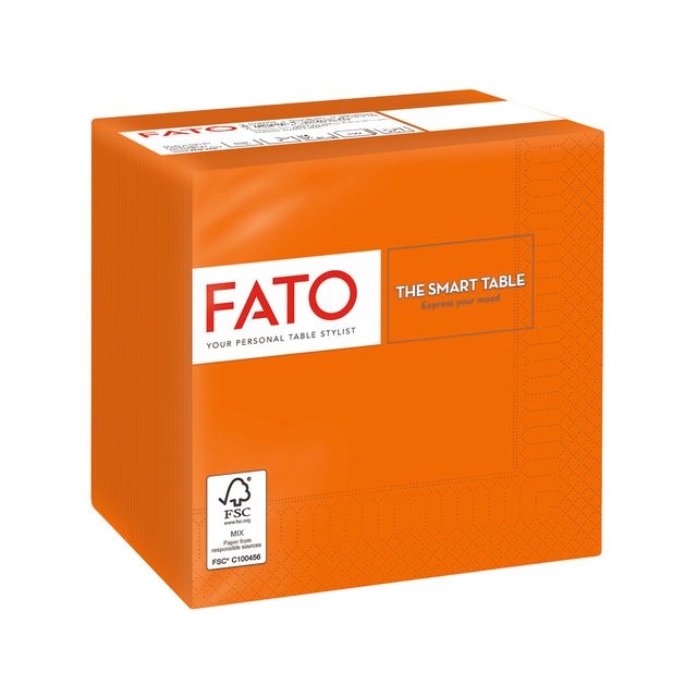 Tovagliolo - carta - 24 x 24 cm - 2 veli - arancio - Fato - conf. 100 pezzi