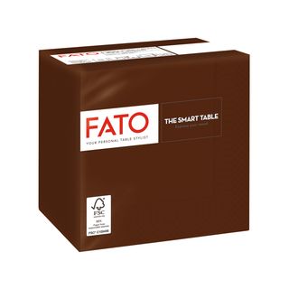 Tovagliolo - carta - 24 x 24 cm - 2 veli - cioccolato - Fato - conf. 100 pezzi
