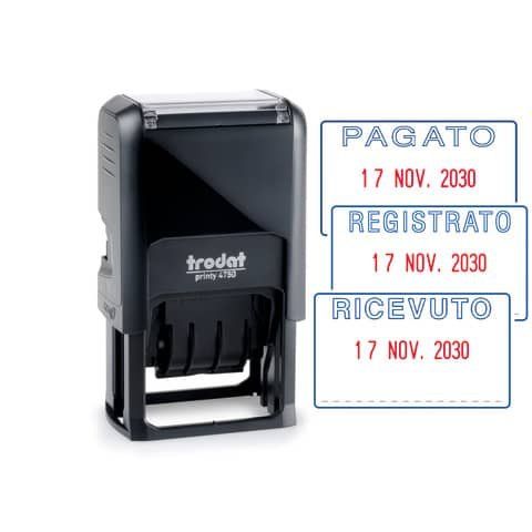 Trodat Printy 4750 - Timbro - autoinchiostrante - 2 colori (blu, rosso) - testo…
