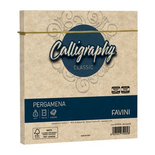 Busta Calligraphy Pergamena - 170 x 170 mm - 90 gr - nocciola 04 - Favini - con…
