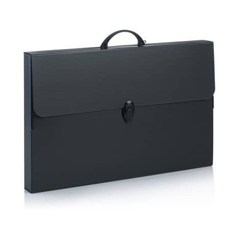 Valigetta Polionda Every Line Total Black - 36,5x56,5 cm - dorso 5,5 cm - Favor…