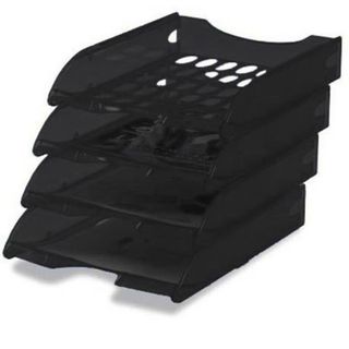 Vaschetta portacorrispondenza forata E040 - 26 x 34,5 x 6,5 cm - nero - Fellowes