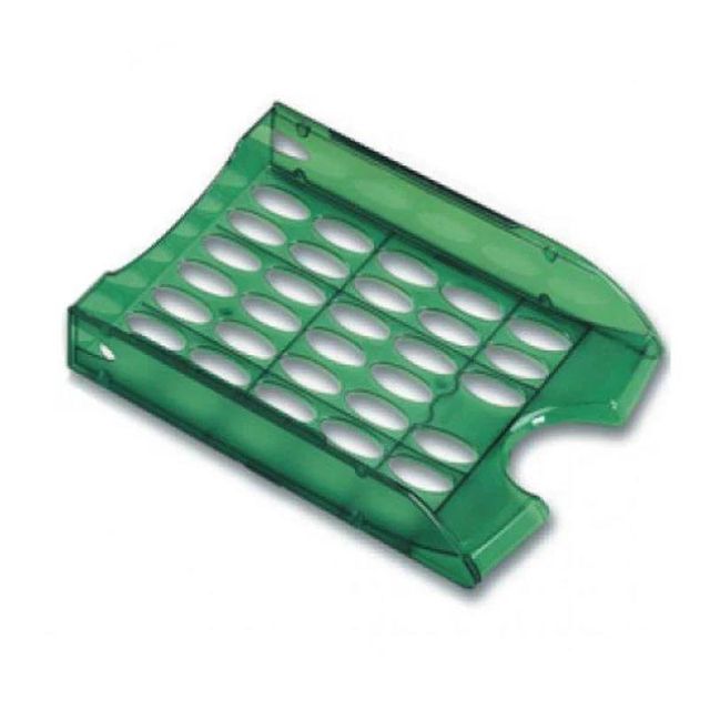 Vaschetta portacorrispondenza forata E040 - 26 x 34,5 x 6,5 cm - verde traspare…