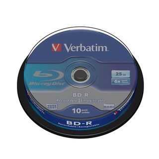 Verbatim - Scatola 10 DVD Blu Ray BD-R SL - Jewel Case - Bianco/Blu - 43742 - 2…