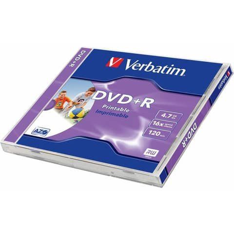 Verbatim - Scatola 10 DVD+R Jewel Case - stampabile - 43508 - 4,7GB